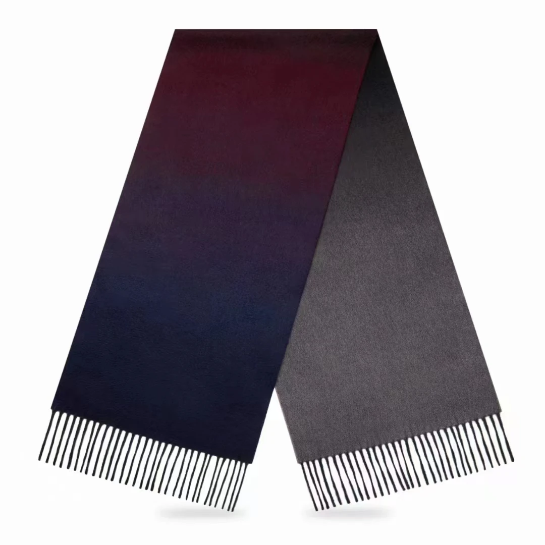 wholesale winter women hijab gradient 100% cashmere muffler scarf shawl designer wool scarf
