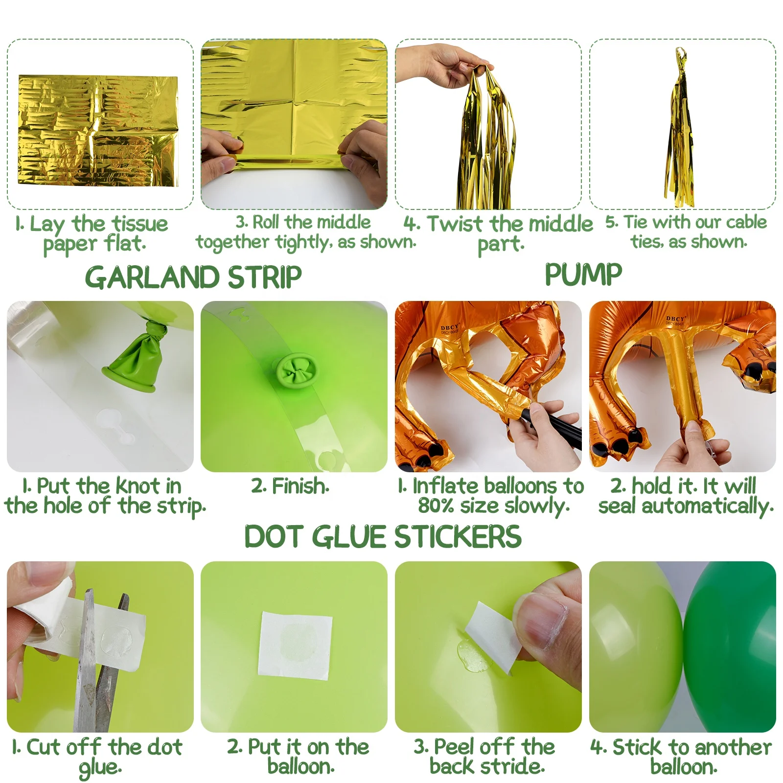 Ourwarm Printed Cartoon Animal Kids Decorations Tassel Banner Set Latex Foil Happy Birthday Party Balloons