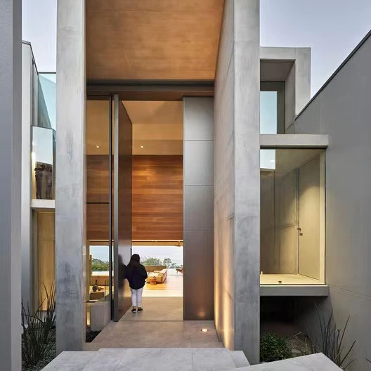 Extra high and extra wide size luxury custom security pivot front door entrance with smart door lock