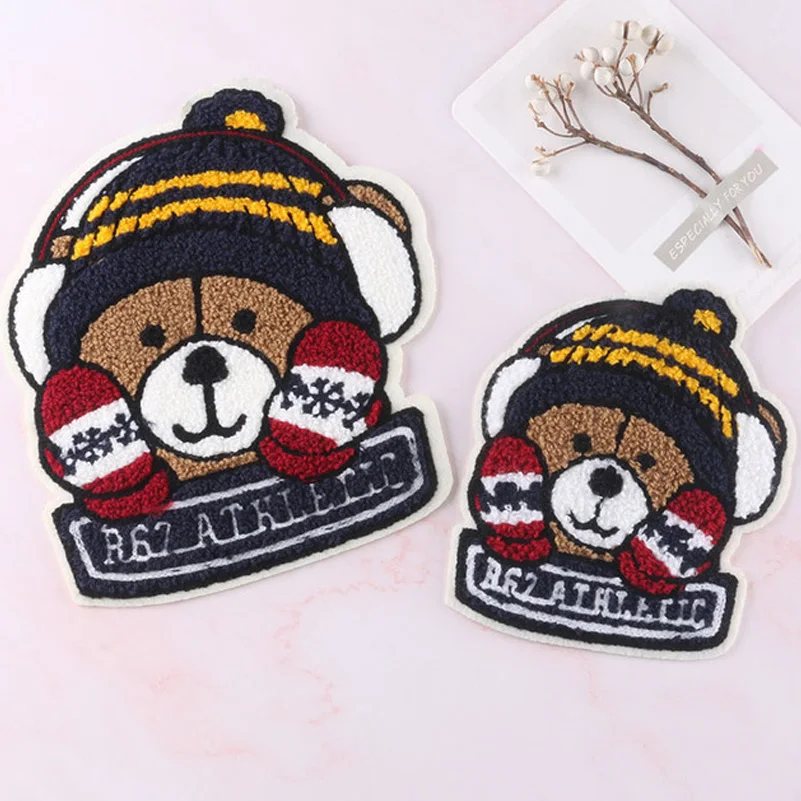 Custom garment labels woven embroidery chenille patches for clothing & bags