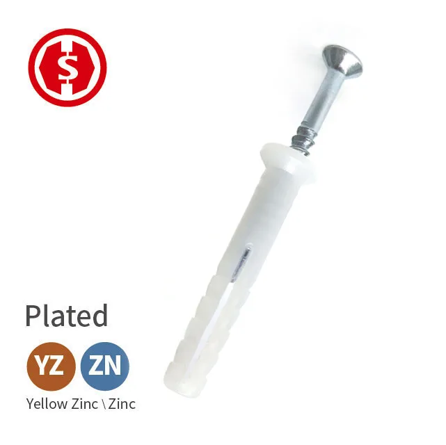 Fish shape PE nylon plastic expansion Anchor Bolt with screw inside For Structure