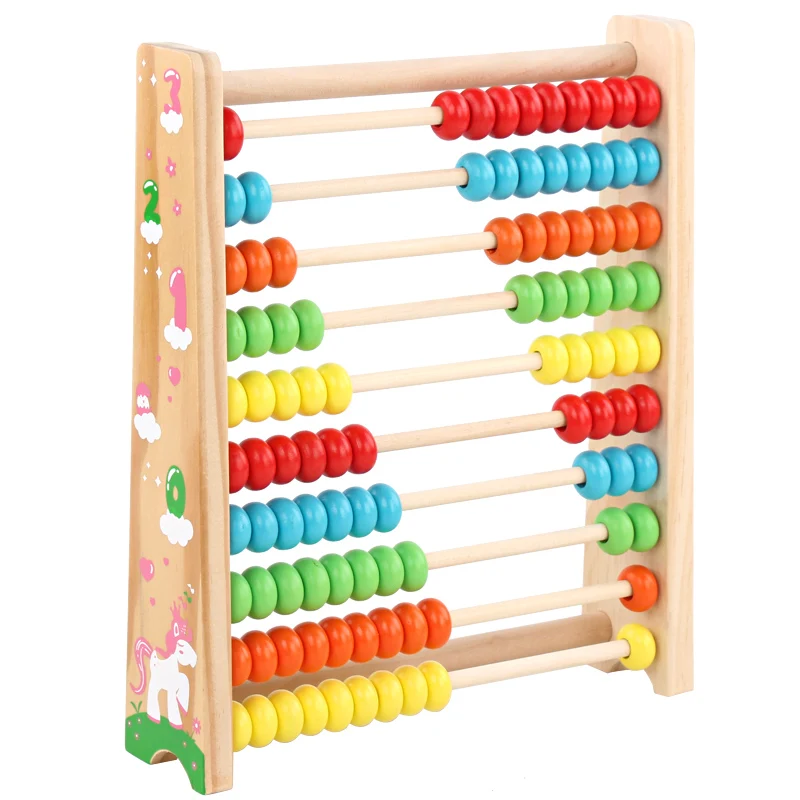 Wooden Abacus With 10 Rows Educational Math Counting Toy For Kids Abacus Counter For Early Math Learning Wooden Educational Toy