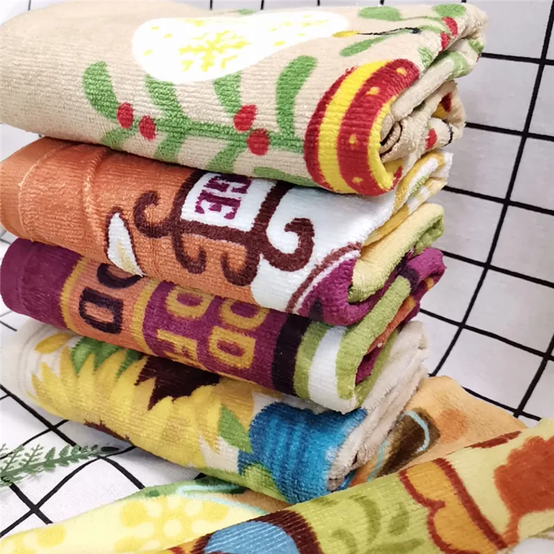 100% Cotton Custom Farmhouse Blank Sublimation Flour Sack Printed Linen Tea Towels Blue And White Wholesale