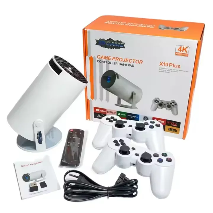 Игровой проектор X10 Plus 4K 64GB 10000 игры Android 11 Wifi игровая консоль портативный домашний театр Видео HY300 проекторы