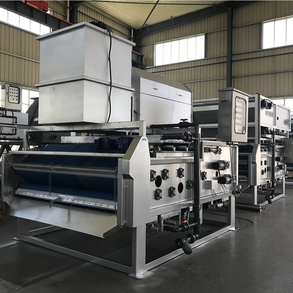 china manufacturer low cost auto belt type filter press rotary drum concentrating algae wastewater sludge dewatering machine