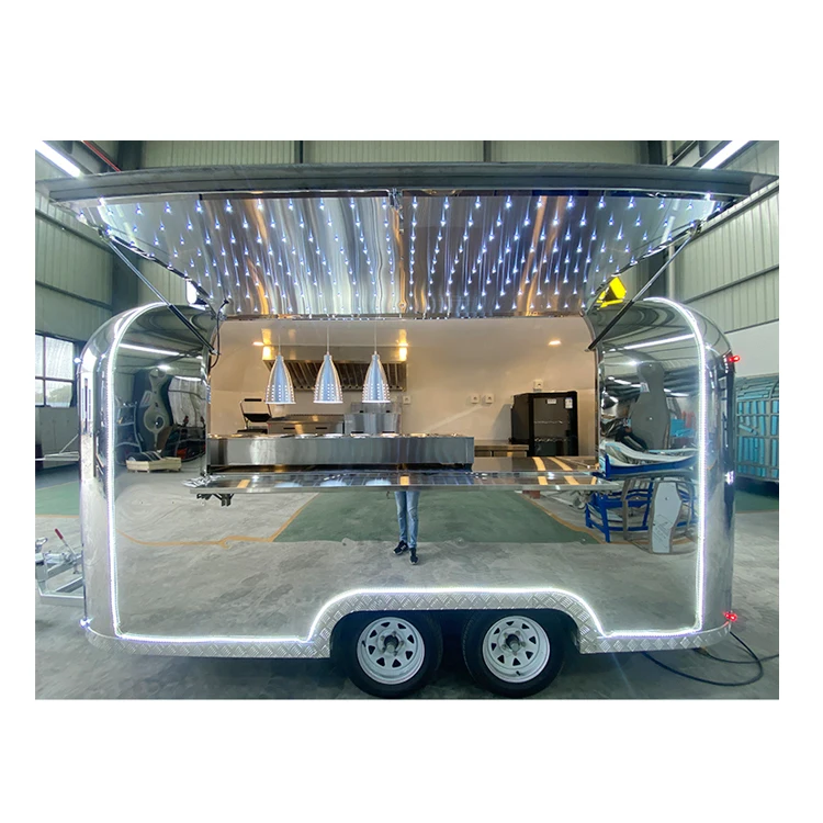 DOT With CE Mobile Milk Tea Beer Coffee Bar Trailer Customized vintage food truck Stainless Steel big food truck