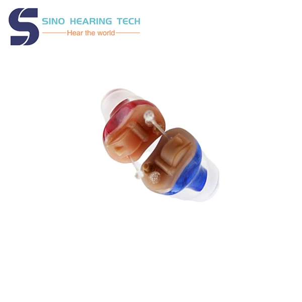 Invisible Digital Hearing Aids for Hearing Loss with Blue and Red Beige Colors Hearing Aids for Seniors