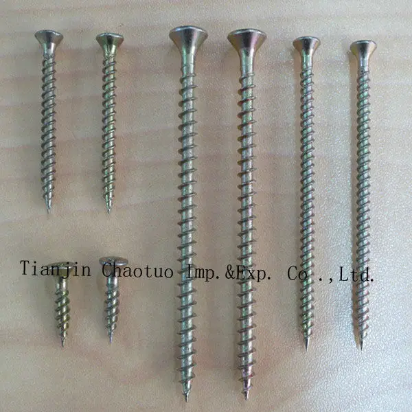 Factory supply!Yellow / white Zinc Countersunk Head DIN7505 Harden MDF furniture Chipboard Screw For Wood