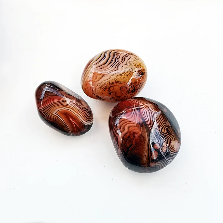 Wholesale Natural Crystal Silk Agate Gravel Sardonyx Tumbled Stone Loose Gemstones Silk Agate Ball for Home Decoration Gift