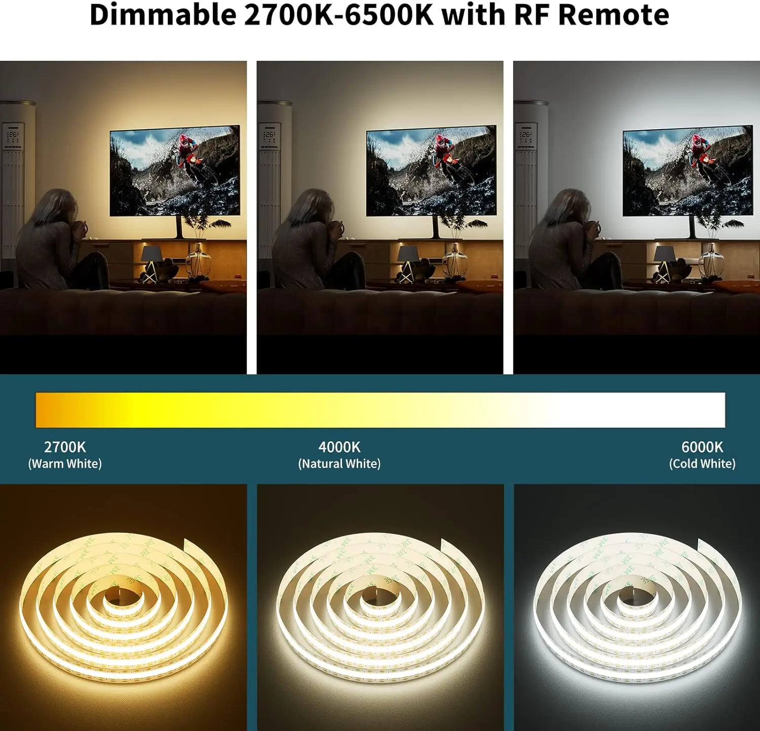 COB led strip light 12v 24v 320led 480led 5 meters 3 years warranty flexible light COB led strip