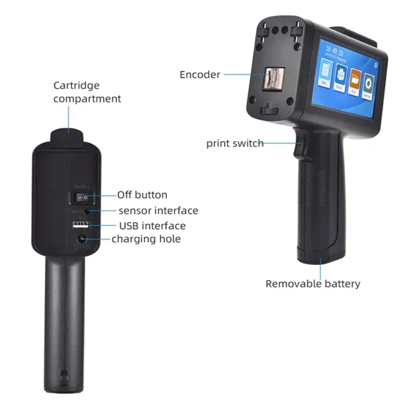 2023 New Handheld OEM Inkjet Printer Expiry Date Printer Support QR Code Symbols Batch Number Barcode Tube Printer