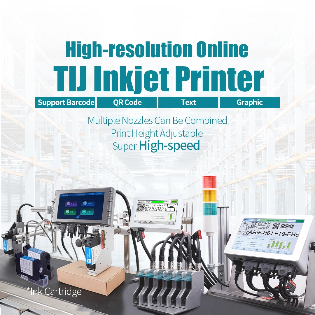 Fully-automatic TIJ Online Thermal Inkjet Printer DOCOD OEM T220E High-speed Expiry Date Coding Marking Machine For Wood Metal