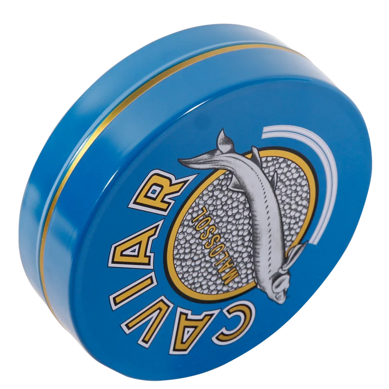 High Quality round Metal Tin Can Food Grade Empty Container Vacuum Caviar Tin Box Tin Box for Caviar Storage