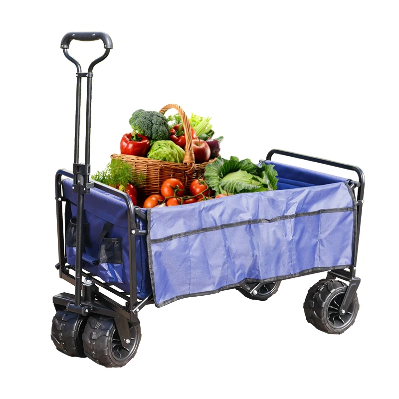 
Outdoor push beach trolly folding wagon Collapsible Utility Trolley garden cart 