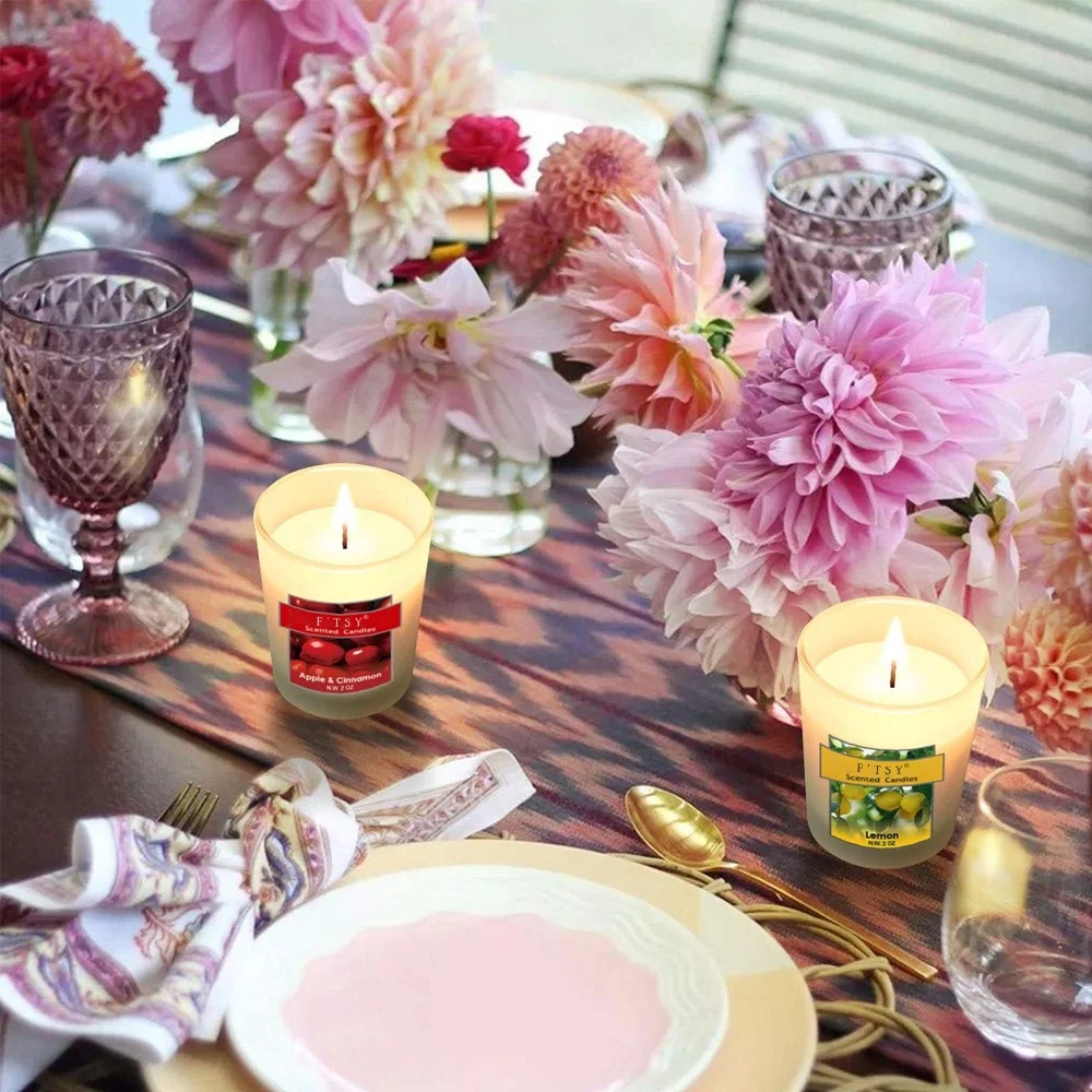 Long Burning Time Natural Soy Candles & Plant Fragrance Different Scents Candles Set