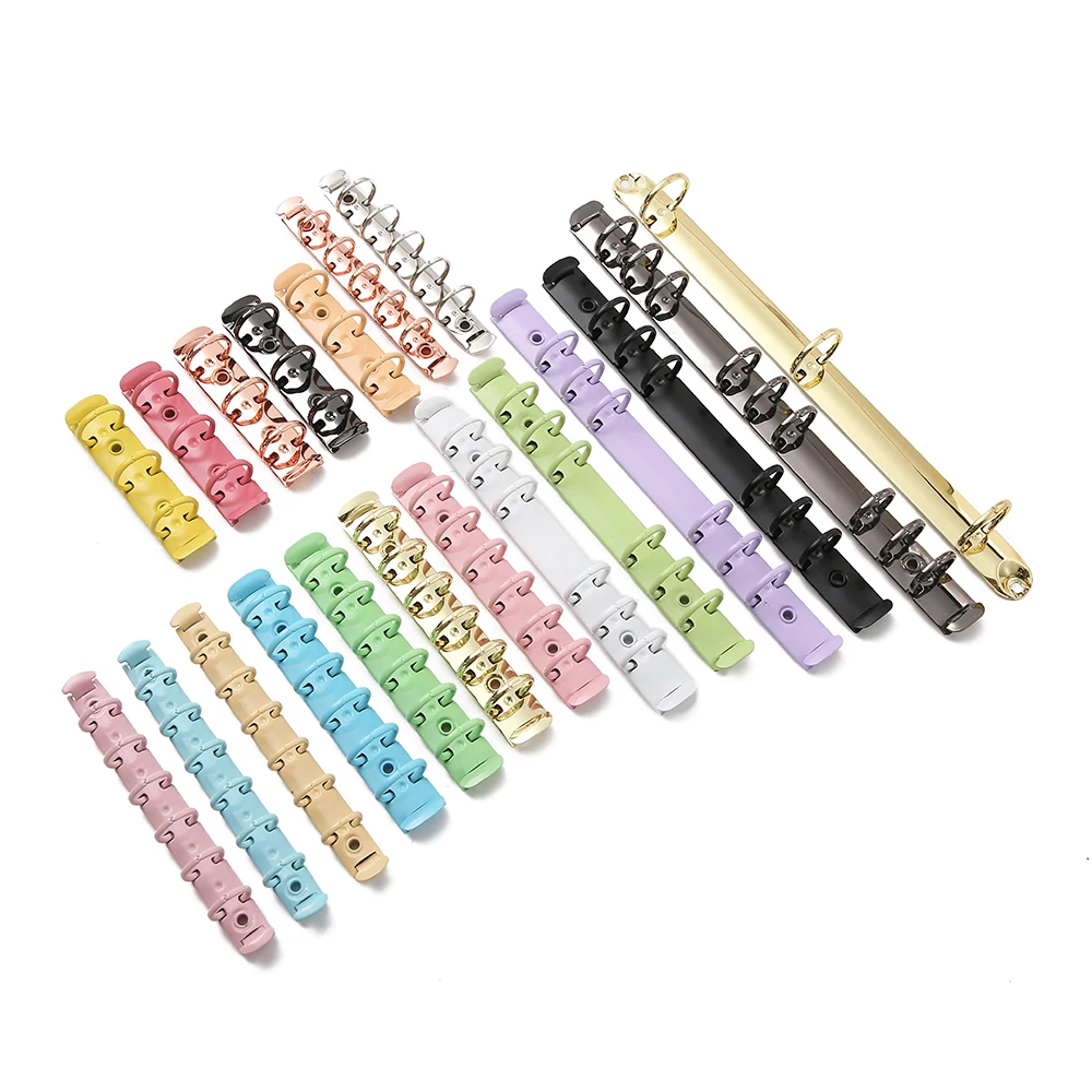 Metal Black Silver Gold Rose Gold Loose Leaf Binder Rings Mechanism For A7 A6 A5 A4 Notebooks Binders Clip Planner Accessories