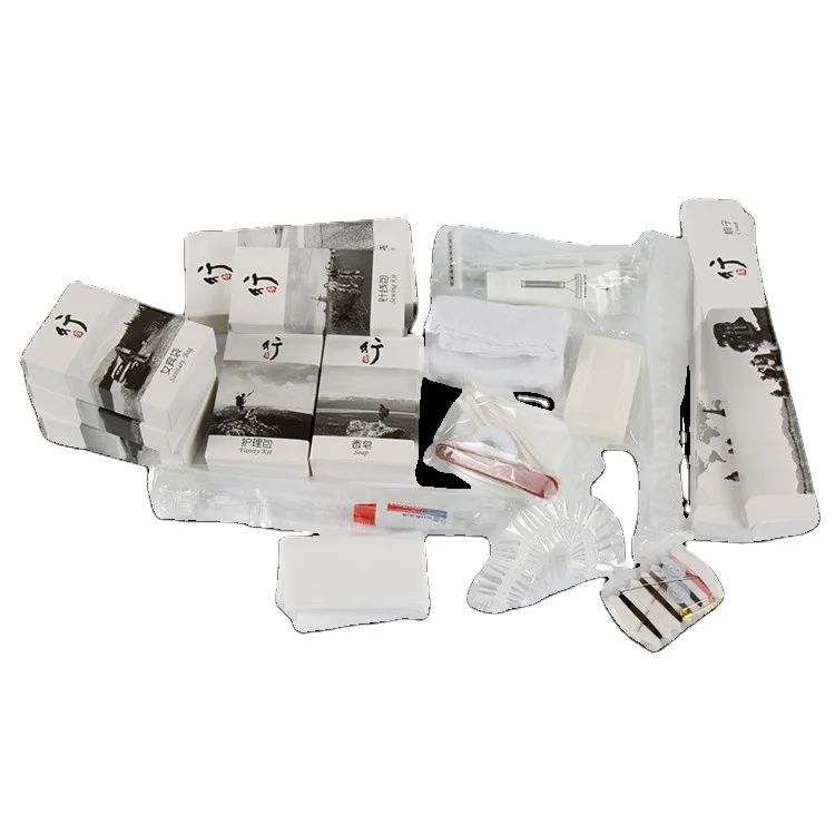 Best selling products plastic bag packaging hotel amenity set