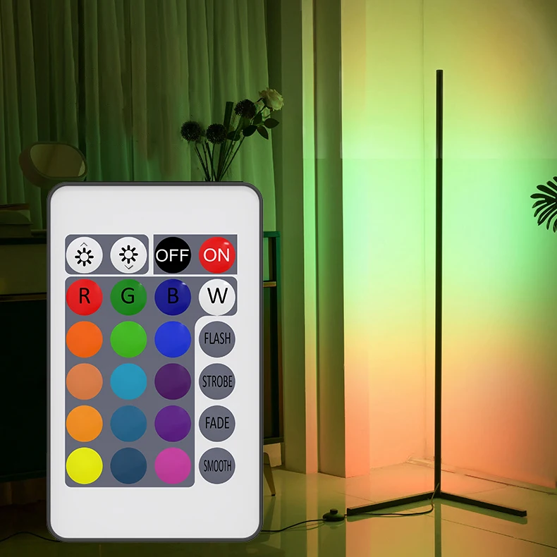 RGB color changing light 70cm 140cm led wall corner lamp with remote control for room