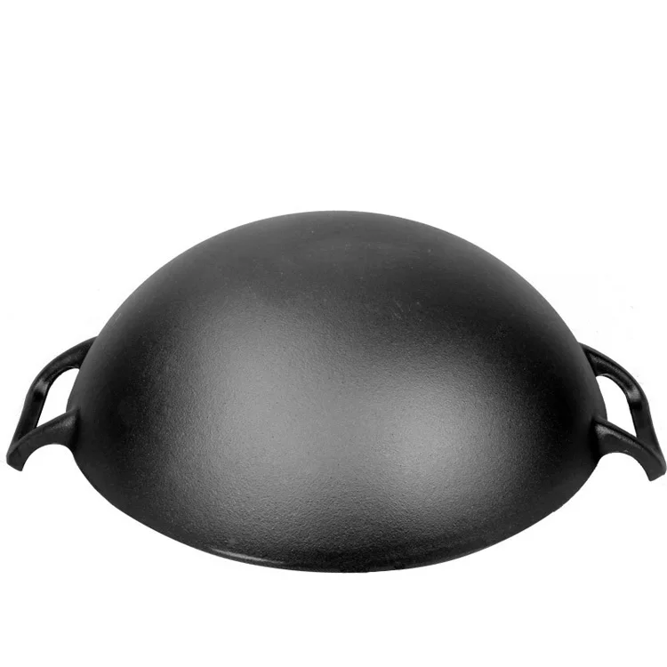 Hot sell  30 inches traditional cast iron wok pan with ear handles