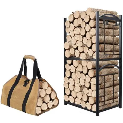 
Log Holder 2 Feet Indoor/Outdoor Heavy Duty Firewood Rack 