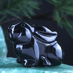 1.5 inch handmade stone carving rabbit factory wholesale customizable jade rabbit decoration