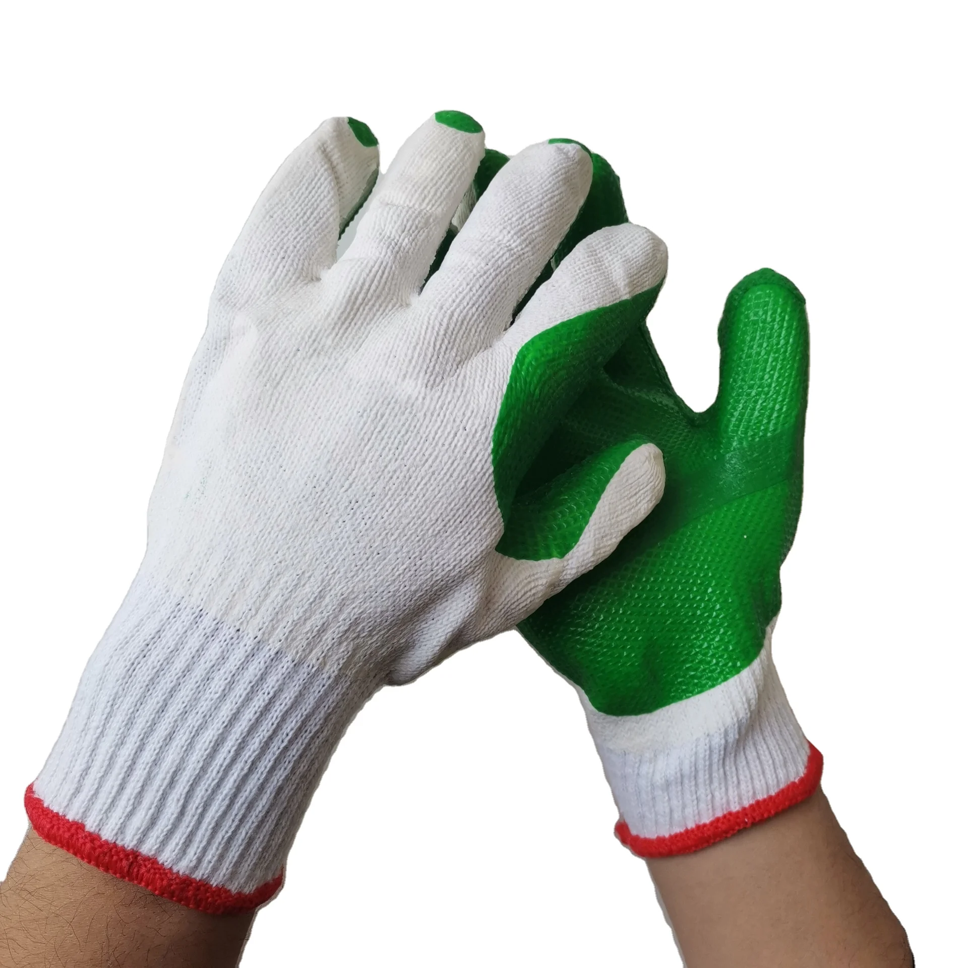 Protective gloves with rubber butyl nylon cotton thread hanging glue waterproof, oil-proof, non-slip and wrinkle latex gloves