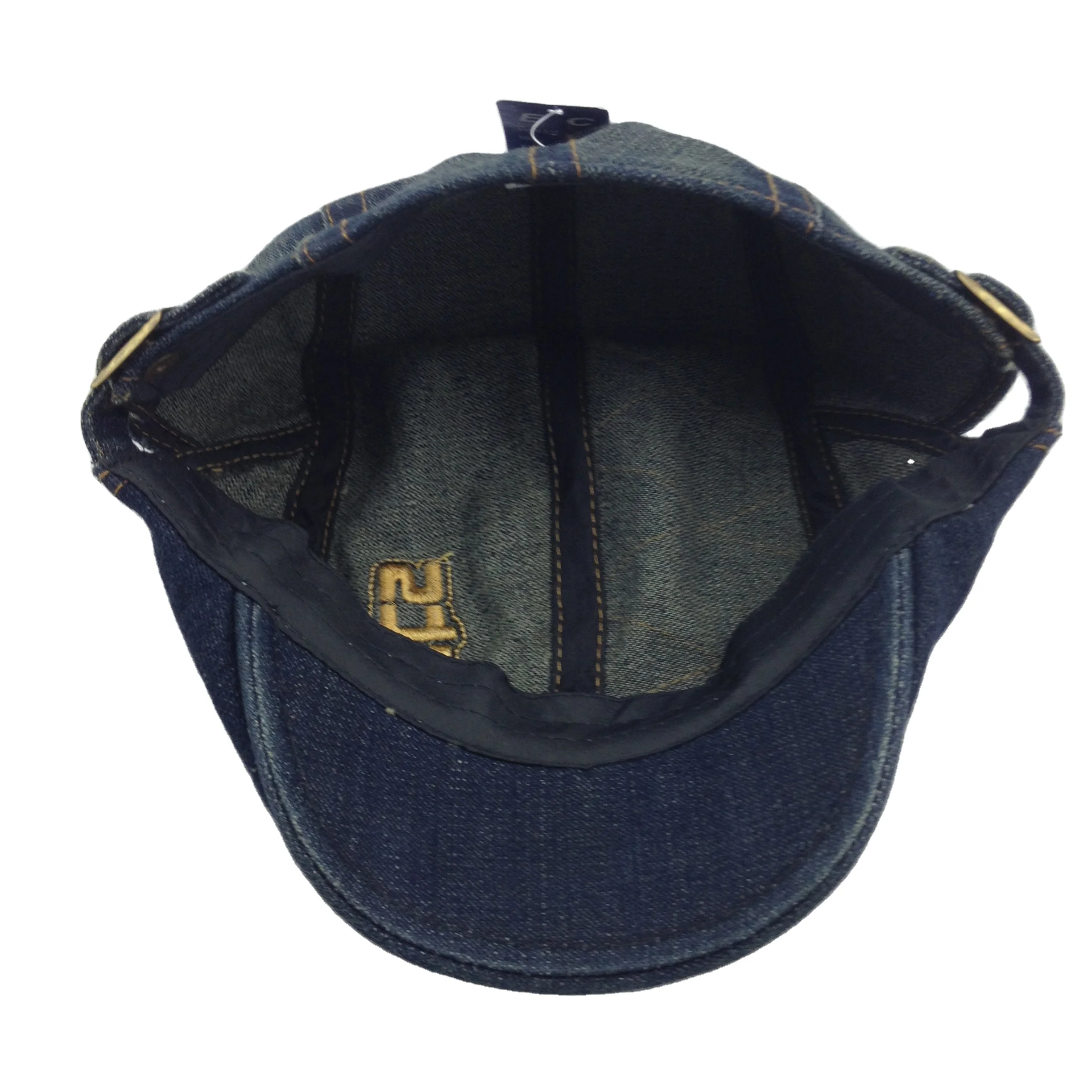 High Quality Adjustable Forward Peaked Caps Custom Embroidered Denim Ivy Hat Newsboy Cotton Cap