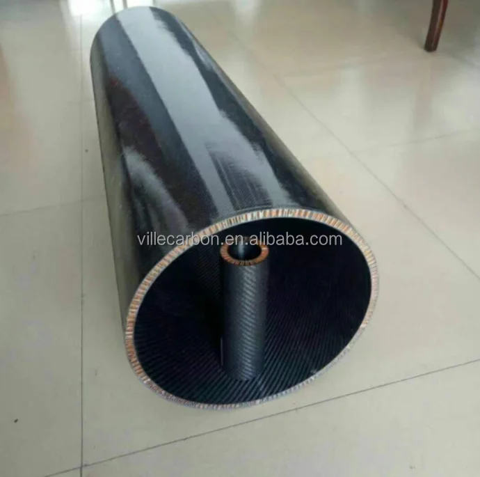 Высококачественная труба из углеродного волокна OEM 3K, реальный большой диаметр, трубы из углеродного волокна по индивидуальному размеру