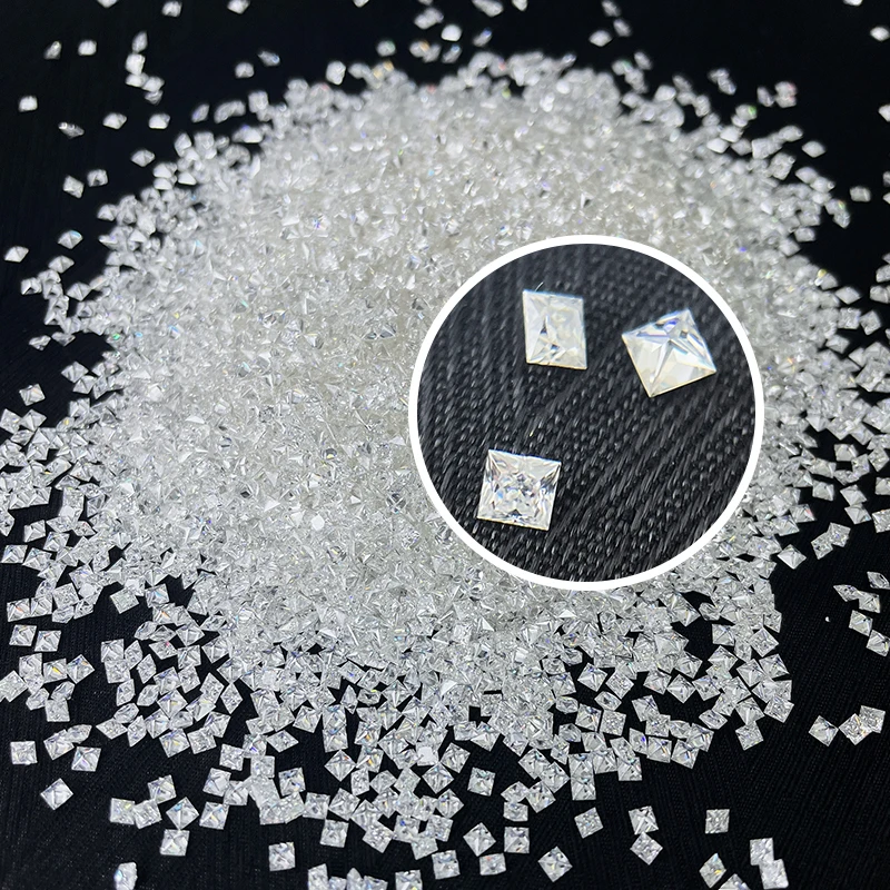 SICGEM Fancy Gemstones Manufacturer Direct Wholesale GRA D VVS Small Size Diamond Stone Loose Princess cut Melee Moissanite