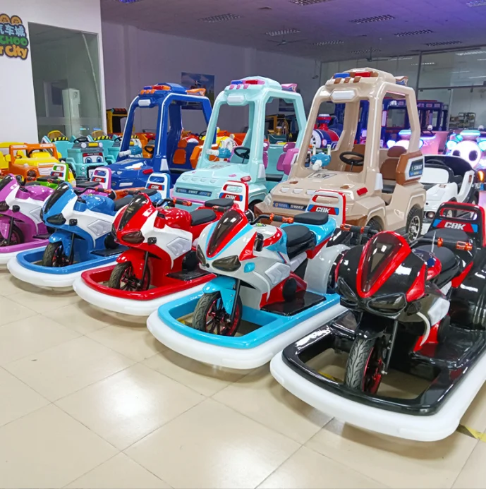 Amusement park kiddie rides motorbike electric battery operated luminous light up motorcycle bumper cars for sales