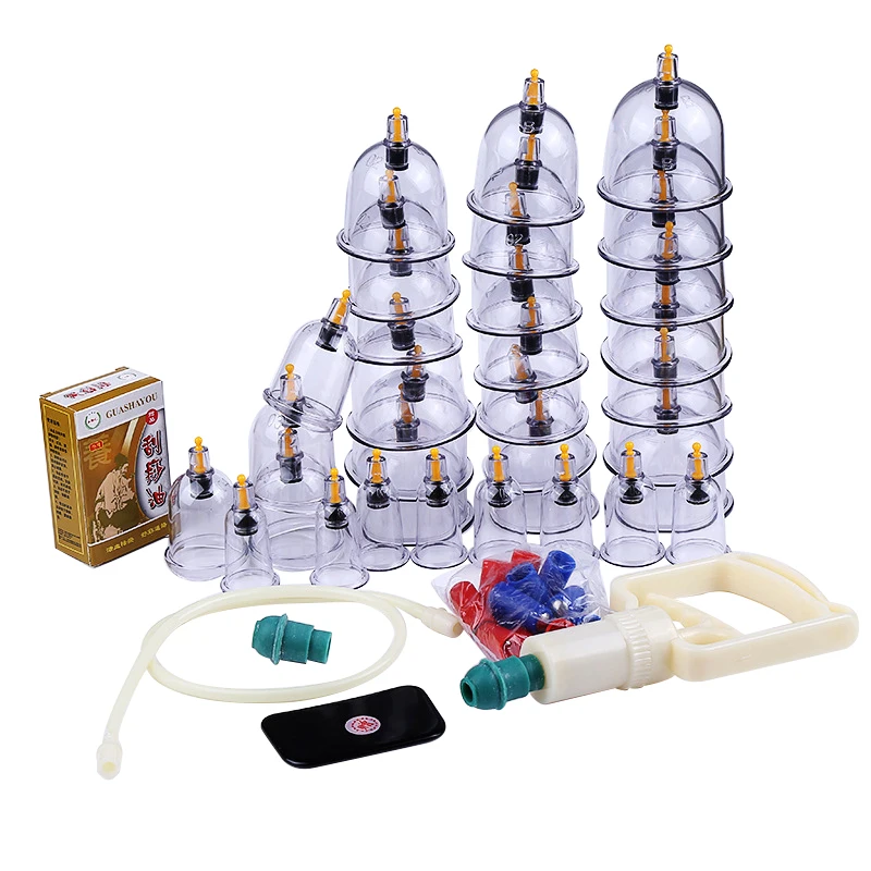 Traditional Chinese Fire Glass Cupping  32 Cups Jinkang Vacuum Cupping Machine
