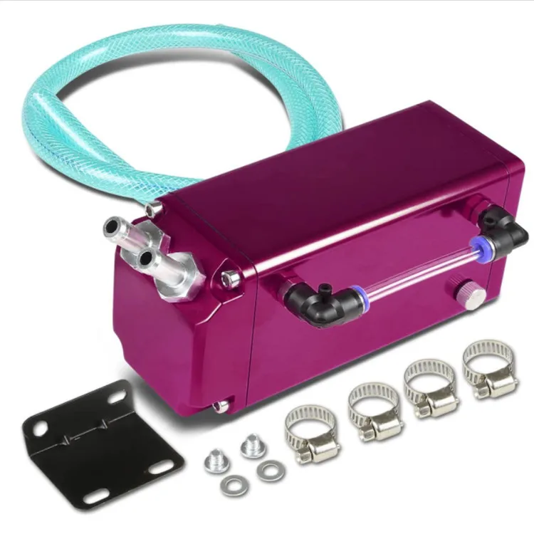 UniveraL Billet Aluminum Racing Square Style Oil Catch Reservoir Breather Tank