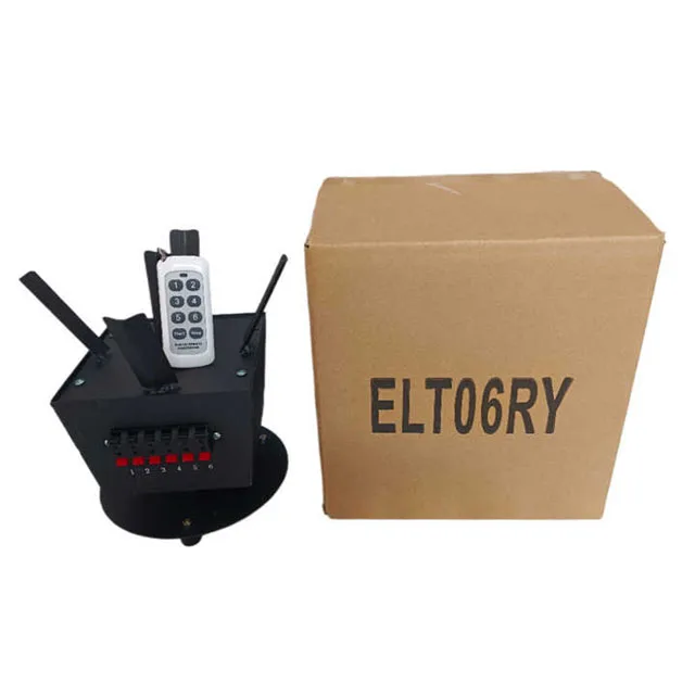 Remote Control 6p Rotating Indoor Pyrotechnic Stage Fountain Machine Fireworks Firing System Cold Pyro Machine for Wedding Decor