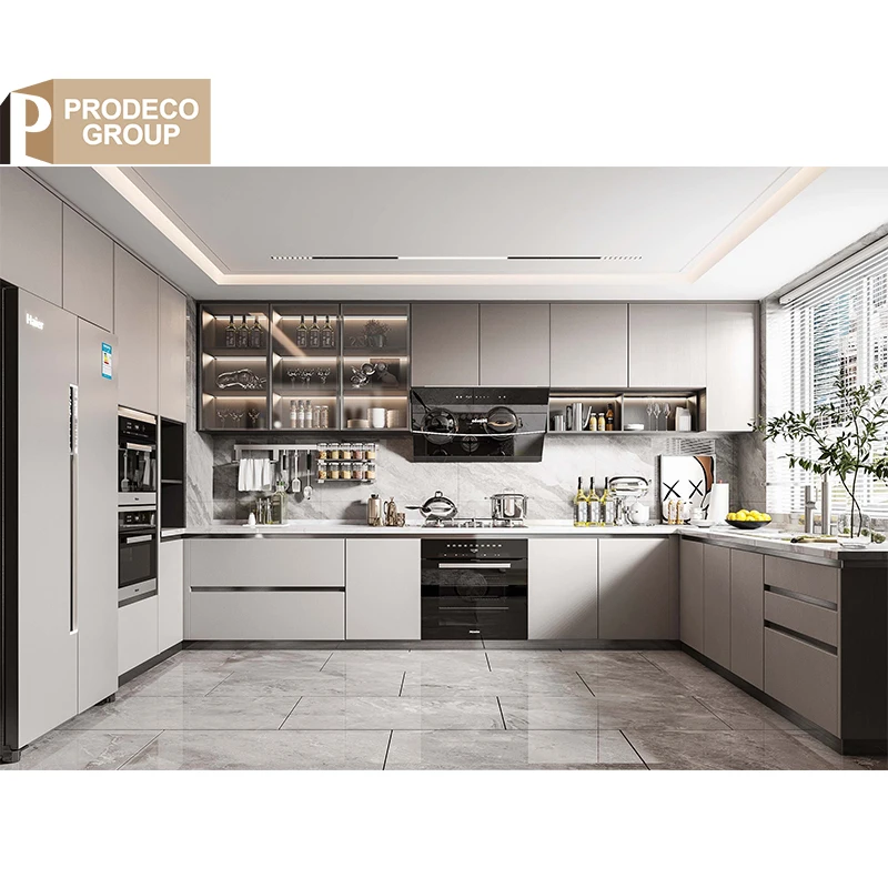 Дизайн Prodeco высококачественные современные кухонные шкафы на заказ 2024 с аксессуарами для маленькой комнаты современный