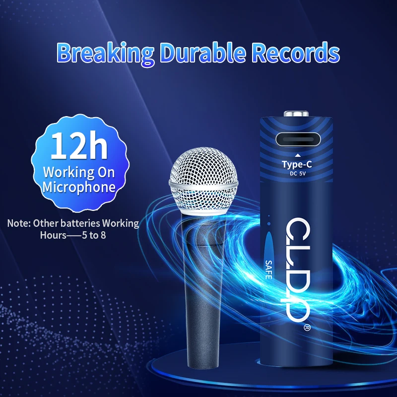 CLDP Brands Use 1200 Cycles 1.6V 1.5V AA 1800mWh Type-c Port USB Rechargeable Battery For Camera Toys Car Fingerprint Lock