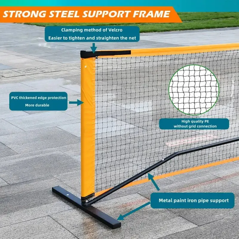 TY-1035C Custom 22 foot pickleball net and 4 pickleball rackets 4 pickleball sets