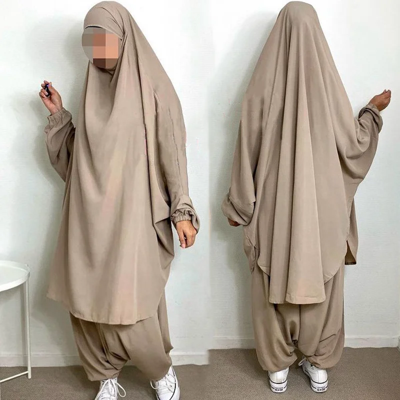 Оптовая продажа ИД Нида с Niqab скромный хиджаб абайя мусульманская одежда комплект из двух предметов молитвенная цзилабаб