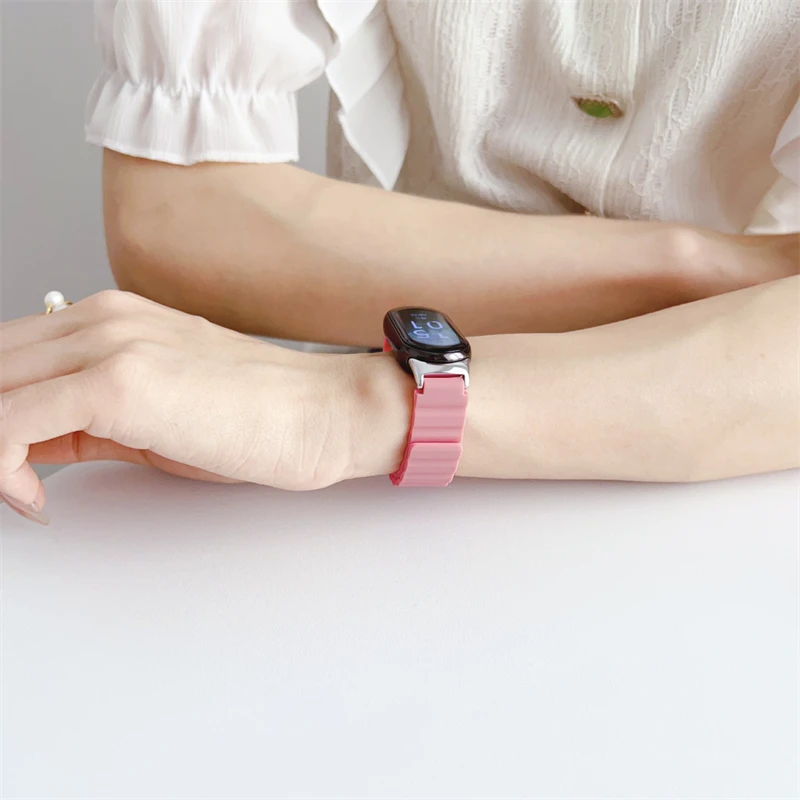 Smartwatch Accessories Wristband Women Bracelet Strap Watchband Sport Silicone Magnetic Watch Band For Xiaomi Smart Band 8