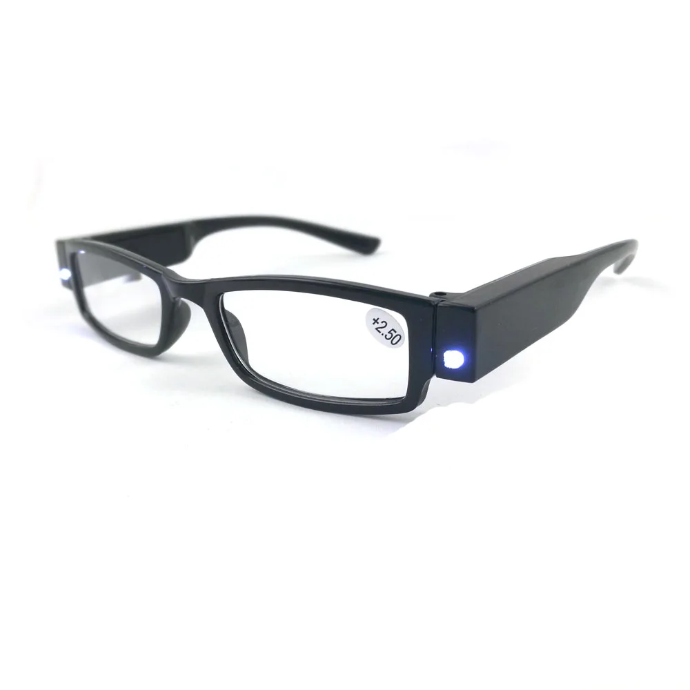 Custom  LED light plastic  reading glasses
