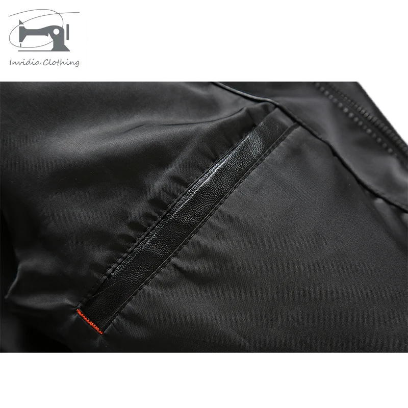 New Styling Customizable Fashion Cheap Black Casual Slim Fit Leather Bomber Jackets For Men