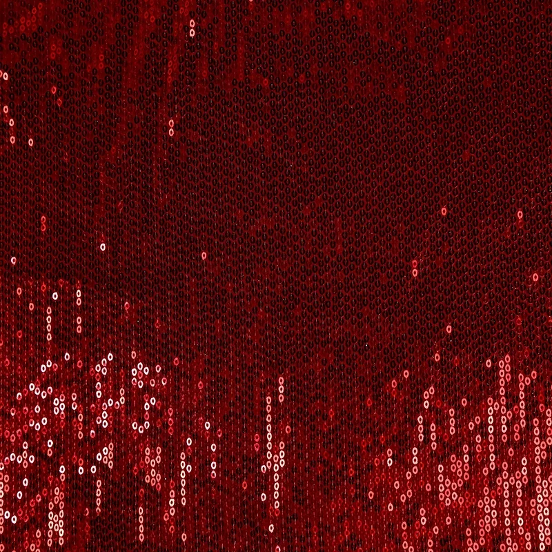 90%poly+10%spandex Knitting Red 3mm Sequin Fabric Sparkly Rose Red for Clothes Stage Party Wedding Decoration