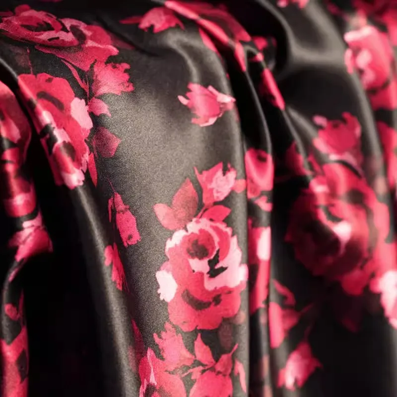 China manufacturer 22 momme pure silk satin charmeuse fabric printing service