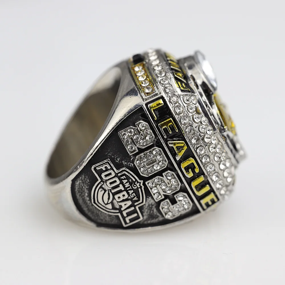 Custom New 2024 Fantasy Football Design League Championship Trophy Zinc Alloy Men Diamond Ring