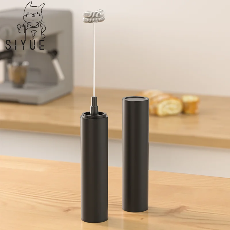 SIYUE Custom Printing Accepted Portable Electric SUS304 Frother Tool Handheld Milk Frother Flexibld Replacement Mixing Head 9166