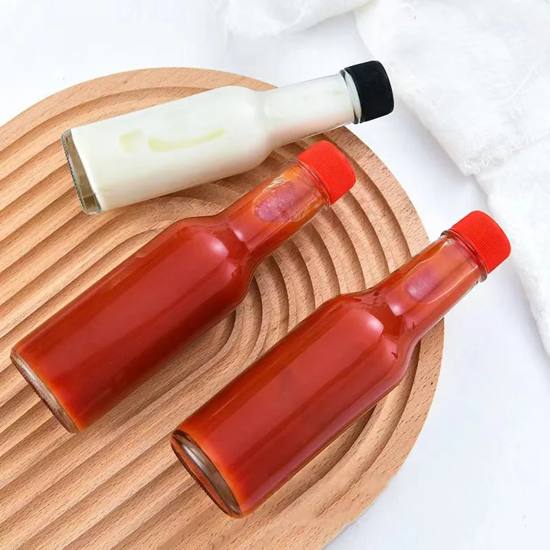 Оптовая продажа пустая стеклянная бутылка соуса 5 унций горячее масло красный соус Заправка для салата Чили кетчуп горчичный сливочный