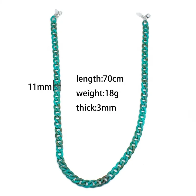 New Trendy Multiple Dual -color 1.1*70cm Acrylic Chain Sunglasses Eyeglass chains face Masking holder for sunglasses