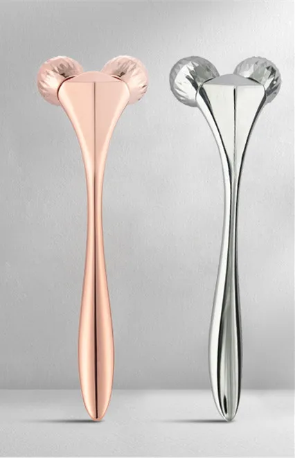 3D Facial Roller Portable press slimming metal v shaped mini ice roller Face Lift Beauty Massage Roller