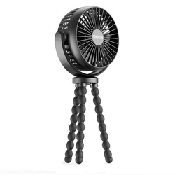 Amazon Hot Flexible Tripod Clip Fan Rechargeable Portable Mini Usb Octopus Baby Stroller Fan With 3 Speeds