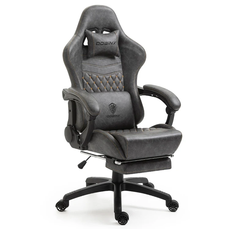 luxury gaming leather chair headrest swivel gamer lumbar support gaming chair