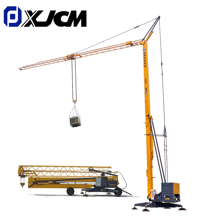 Mini Mobile Self Erection Tower Crane for Building China 1 Ton 2 Ton 3 Ton 4 Ton Provided Tower Crane Spare Parts Yellow 25m